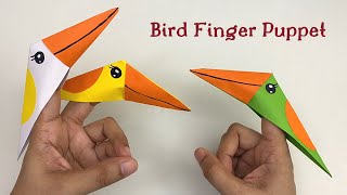 DIY PAPER BIRD FINGER PUPPET | Origami BIRD finger puppet | origami Craft / paper Craft For School