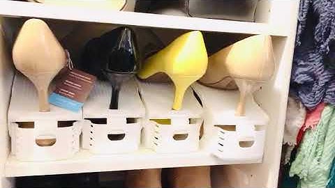 Adjustable Shoe Stacker Shoe Slots Review #shoes #storage