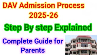 Dav Admission Process 2025 Cl 1 To 10Th Standard Admission Guidelines Step By Step Explained