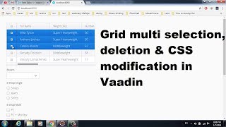 Grid multi selection, deletion &amp; CSS modification in Vaadin