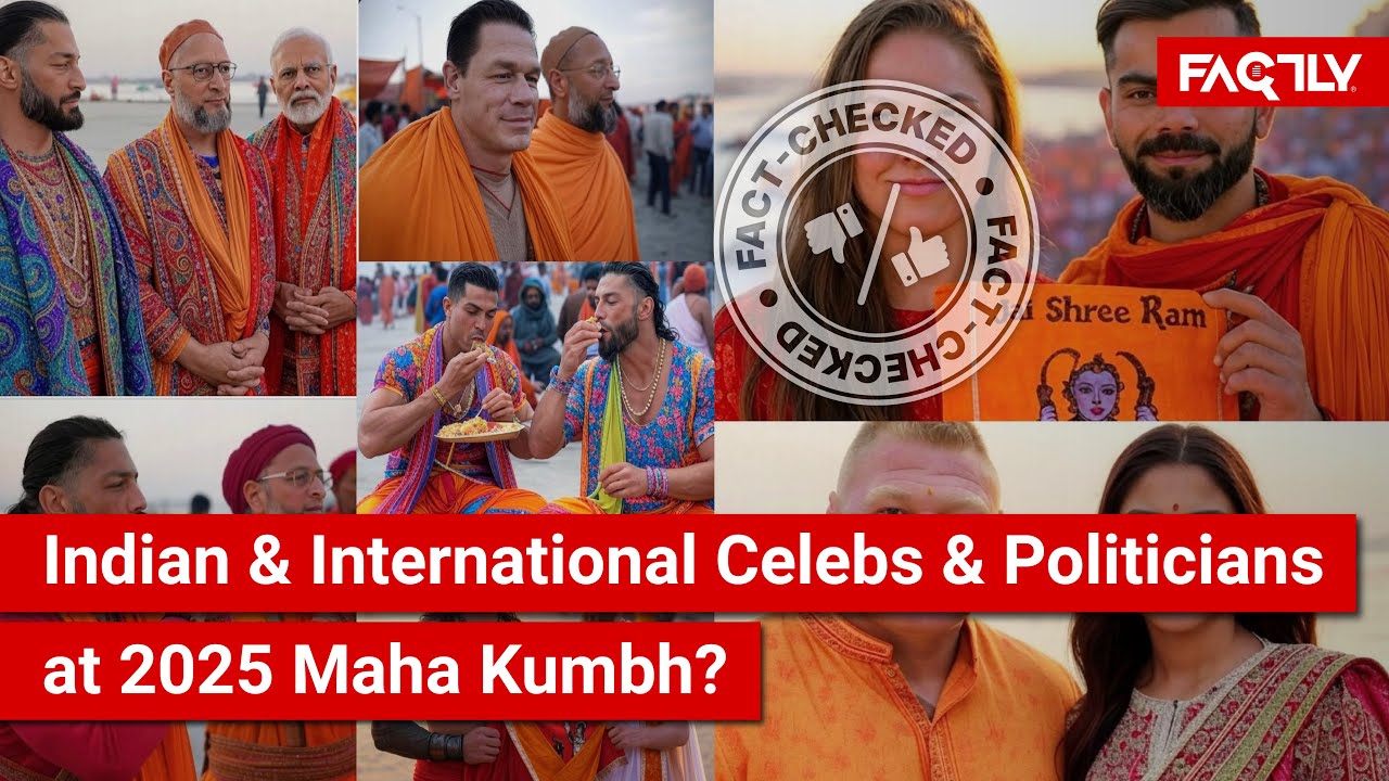 FACT CHECK: Do Viral Images Show Indian & International Celebs & Politicians at 2025 Maha Kumbh?