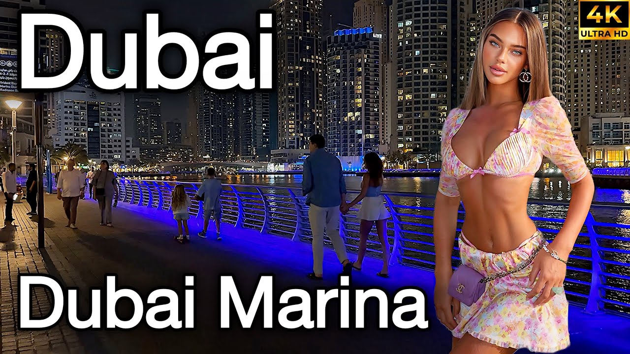 Dubai Marina 🇦🇪 Vibrant Night Life in Most Popular Tourist Destination! [ 4K ] Walking Tour