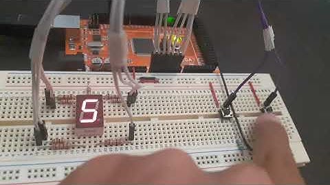 Display de 7 segmentos con pulsadores de incremento y decremento - Arduino Mega 2560