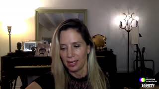 Melora Walters presents Mira Sorvino with a 2020 Television Humanitarian Award
