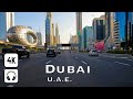 Dubai  uae  4k driving downtown  sheikh zayed road burj khalifa palm islands jumeirah