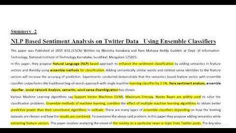 Paper review for Sentiment analysis NLP |Summery 2