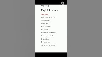 class-2 English Annual exam revision meaning
