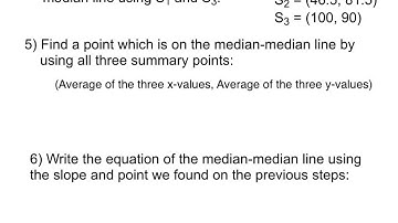 Writing the Equation of a Median-Median Line