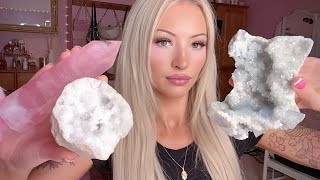 ASMR showing you my crystals PART I: celestial and divinity crystals, geodes, etc … 