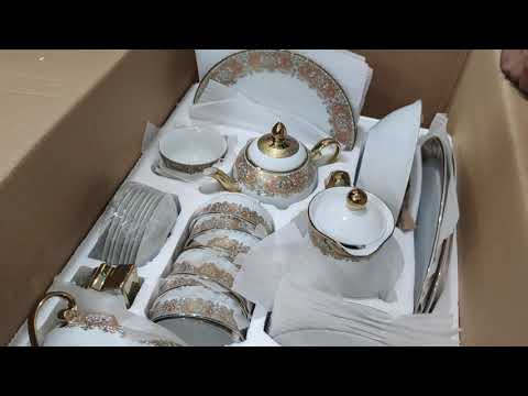 Hyderabad dinner set 109pc golden dinner set.18000 fixed price Syed Amjad