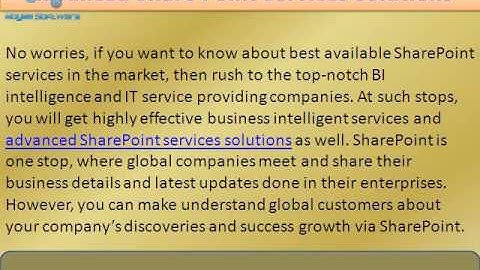 Advanced SharePoint services solutions