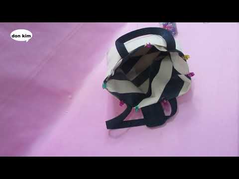 DIY 청바지와 캔바스원단으로 사선 줄무늬 토트백만들기 old denim &canvas fabric into stripe tote bag