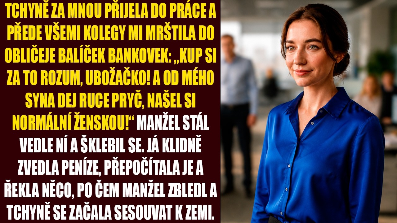 V čítárně plné studentů mi moje tchyně hodila třicet tisíc do obličeje. „Kup si mozek, ubožačko. A od mého syna dej ruce pryč.“ Martin stál vedle ní a usmíval se. Čtyři roky jsem mu věřila, dala...