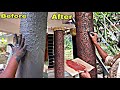 How to modify round pillars for house new|wall texture designing exterior and interior