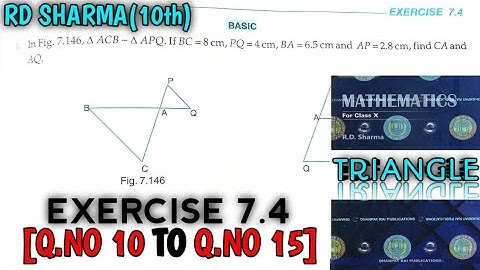 RD SHARMA CLASS 10 TRIANGLE EXERCISE-7.4[Q.NO-10 TO 15] MATH FEAR | CHAPTER 7 | CBSE