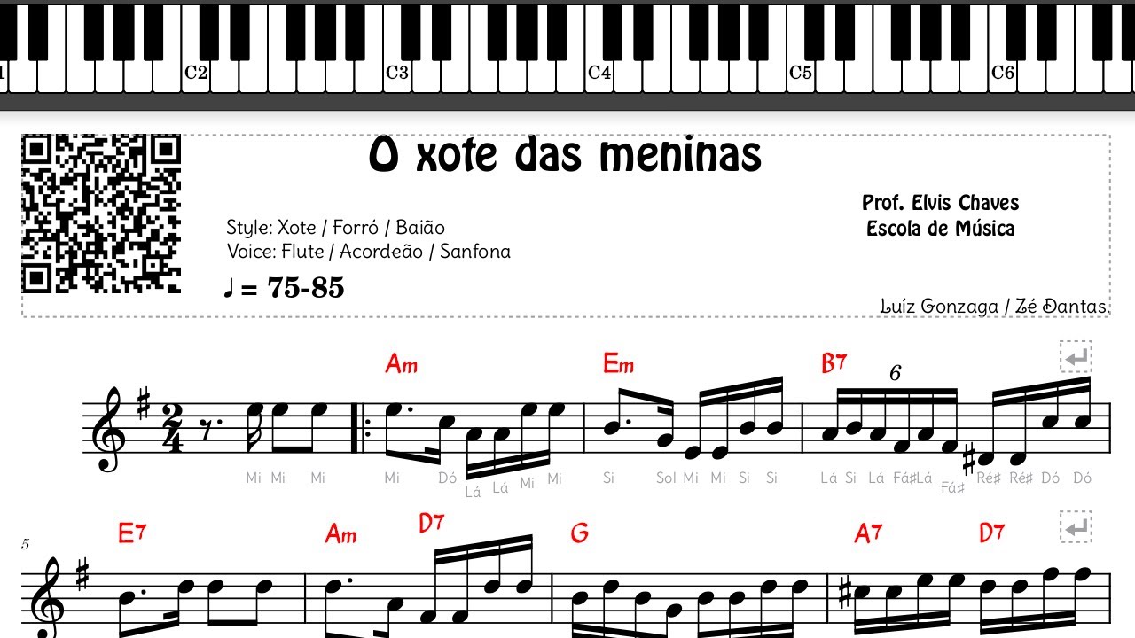 🎼 O xote das meninas - 558 Luíz Gonzaga - Zé Dantas - Tutorial Partituras Fácil 2