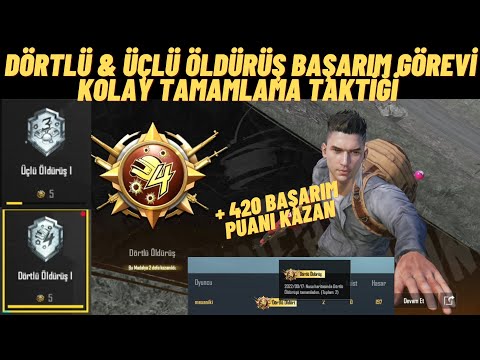 Üçlü Öldürüş & Dörtlü Öldürüş Başarım Görevi Kolay Tamamlama Taktiği & Pubg Mobile 420 Başarım Puanı