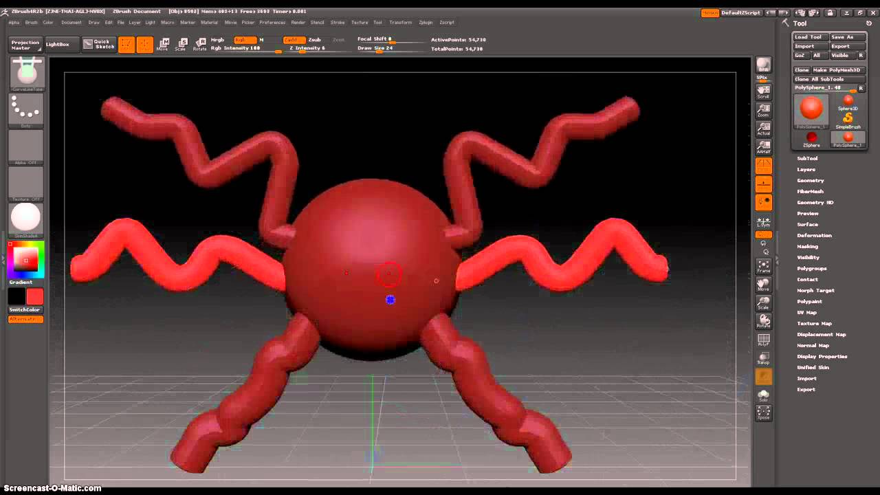 using a tube brush in zbrush