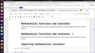 UNZA PHY 3032 Chapter 14B  Introduction to Elementary Mathematical Functions and Calculus with Sympy Profile