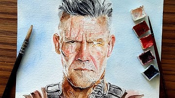 Drawing Cable (Josh Brolin) From Deadpool 2- Watercolor