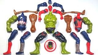 Assemble Spider-Man VS Captain America VS Hulk Buster VS Sirem Head ~ Marvel Avengers Toys