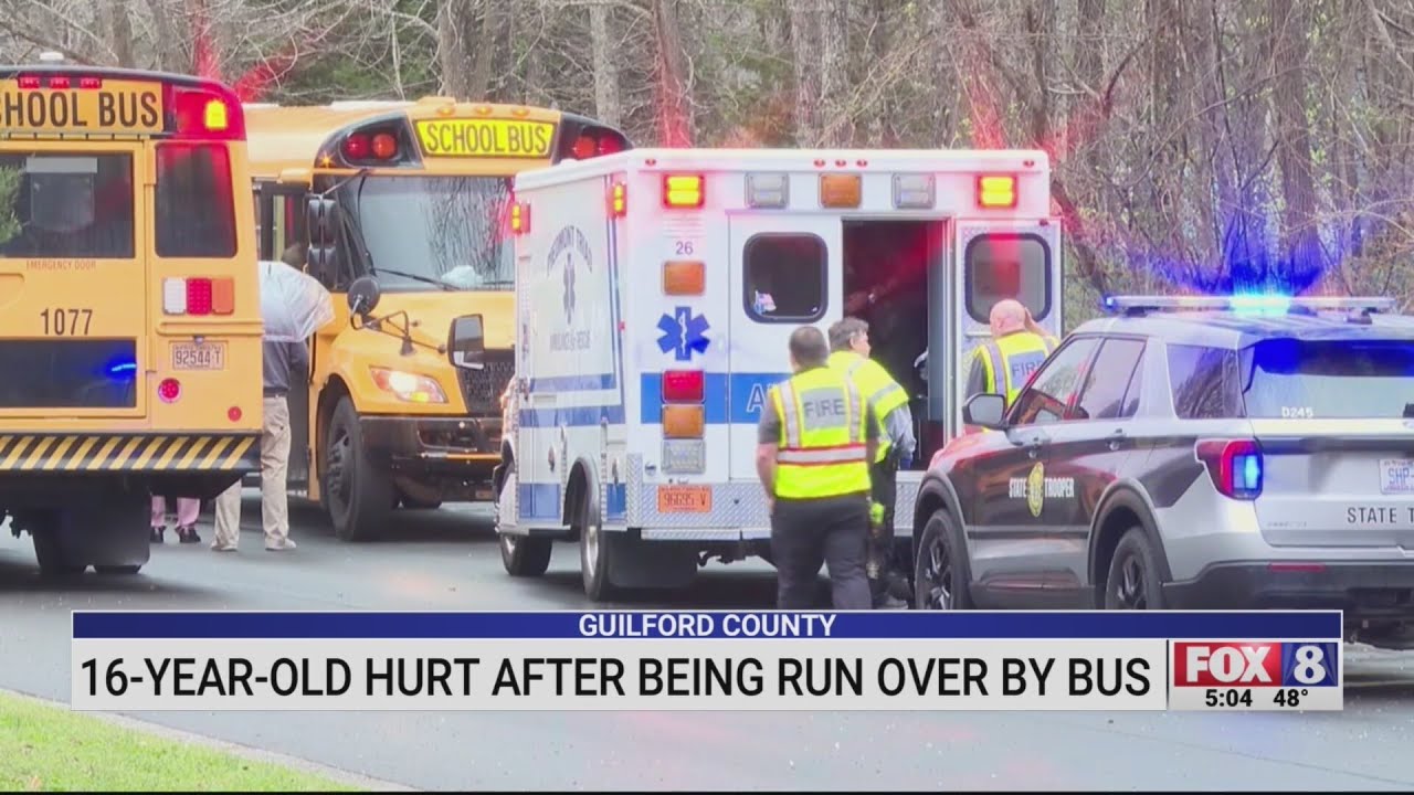 16-year-old hurt after being run over by bus in Guilford County - YouTube