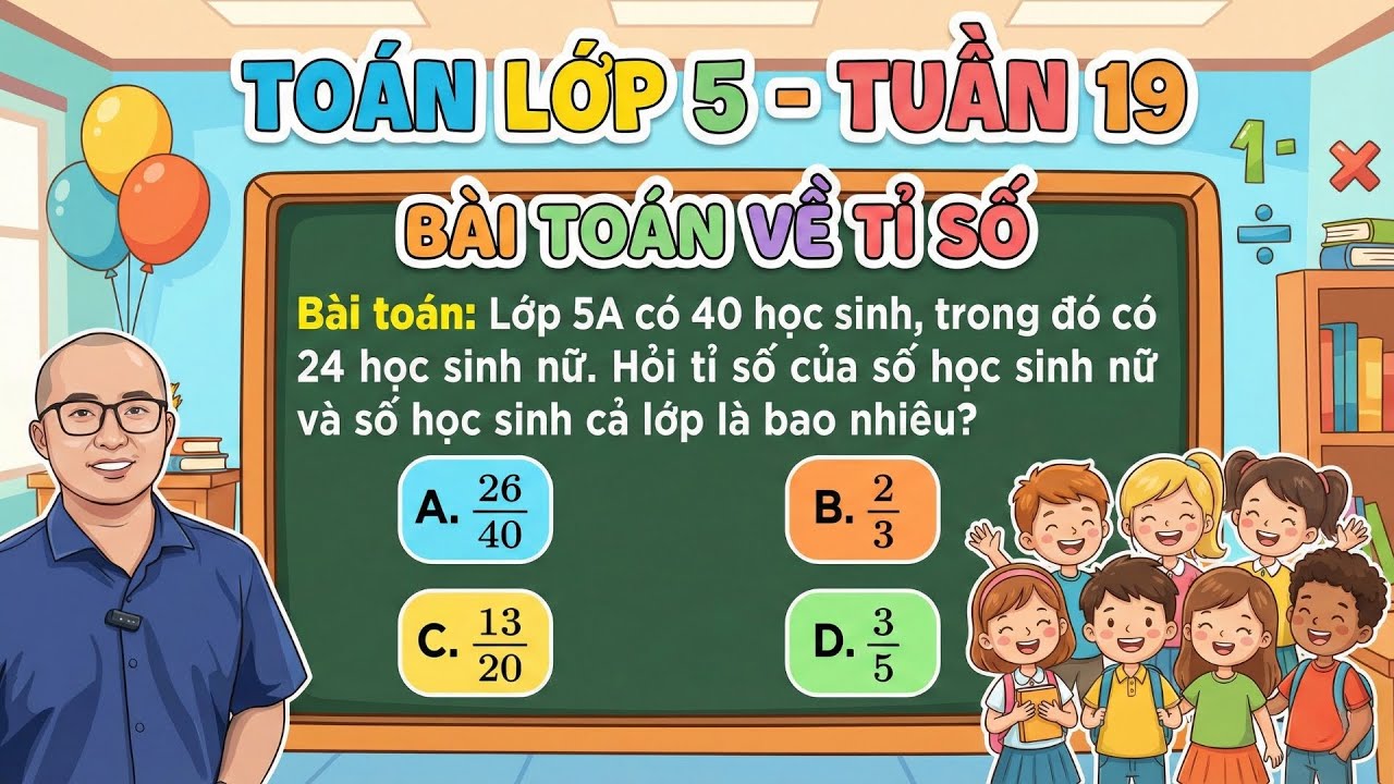 Video Grade 5 Math Guide Week 19: How to Find the Ratio of Female Students to the Whole Class - youtube