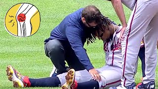 Ronald Acuña Jr Cae Al Suelo Y Sale Del Partido Con Dolor En Sus Piernas