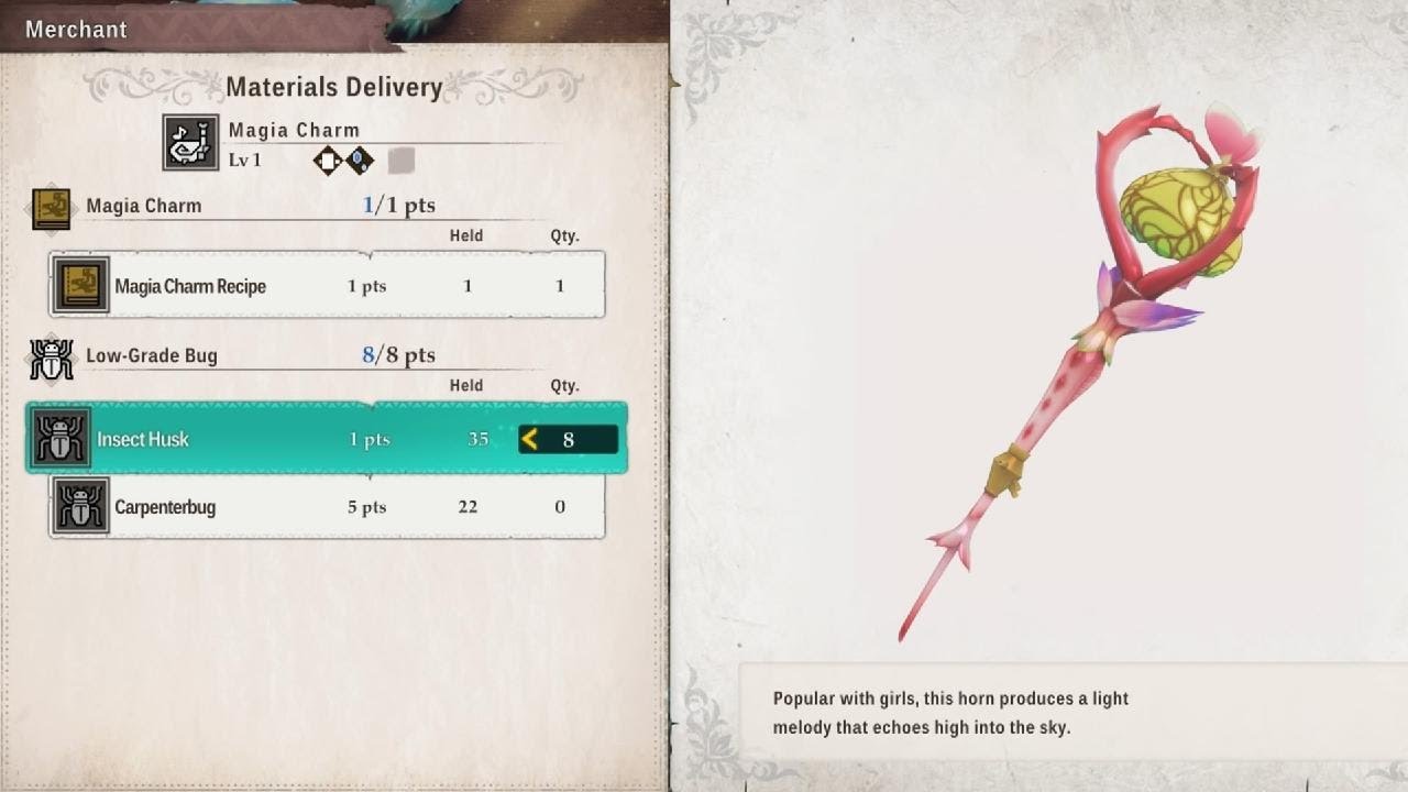 Magia Charm Recipe Location Recovers 1 Heart