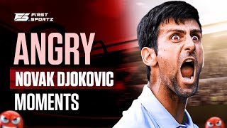 Novak Djokovic Angry On-Court Moments | Novak Djokovic Racket Smashes | #novakdjokovic #tennis