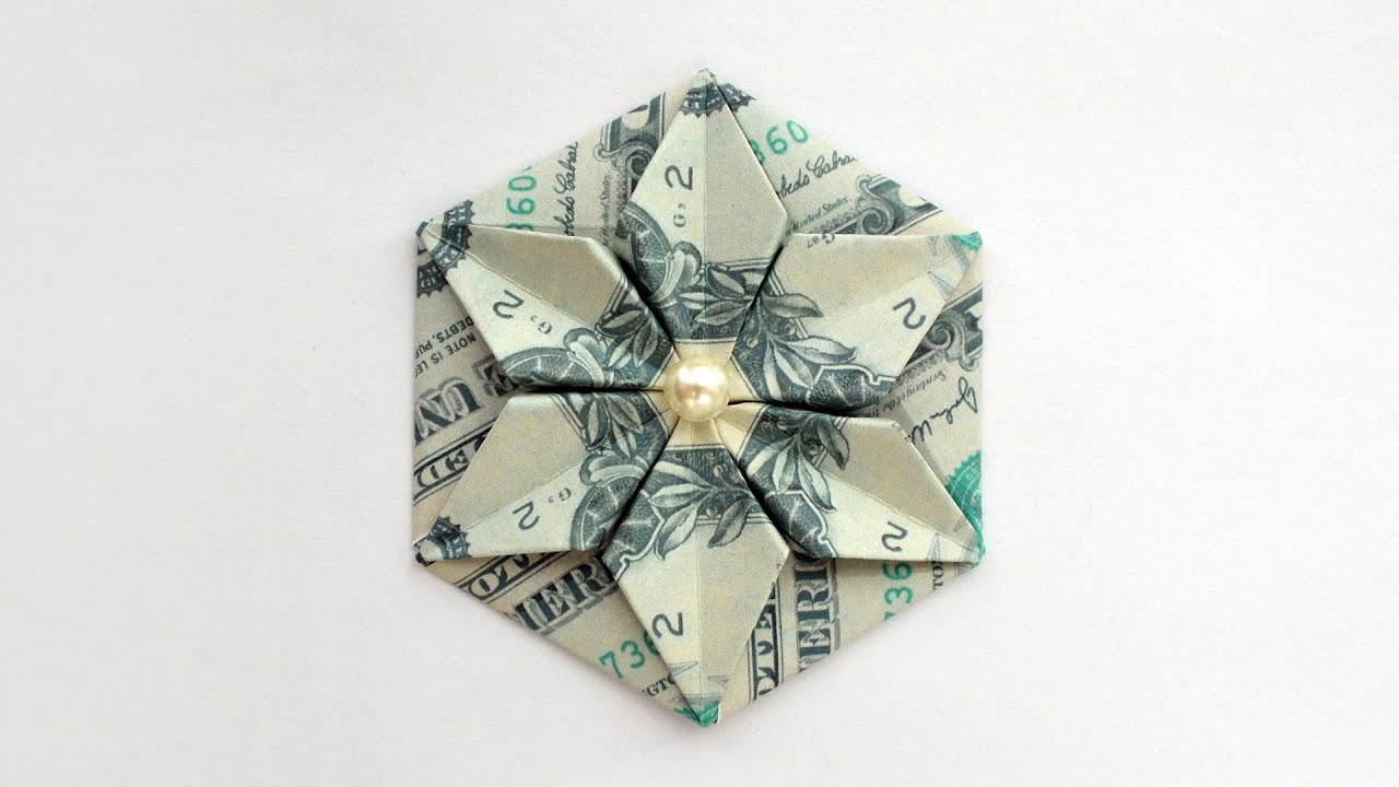 Origami Dollar Jewel Hexagonal Ring BOX Money Wedding Case Gift Two Real 1 Bills 