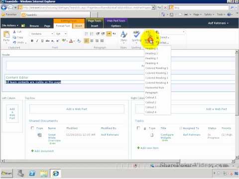 Customizing a web part page