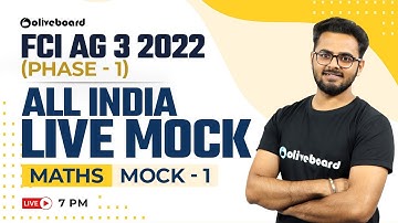FCI AG 3 2022 (Phase - 1) | Maths All India Live Mock Test | Mock - 1 | By Saurabh Sir