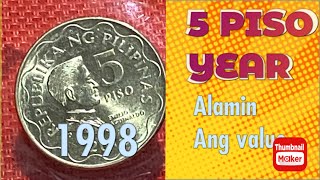 1998 5 Piso coin Alamin ang value