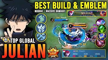 MANIAC!! JULIAN BEST BUILD & EMBLEM 2023 | TOP GLOBAL JULIAN GAMEPLAY - MOBILE LEGENDS