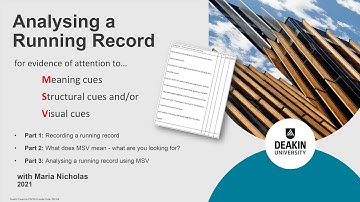 Analysing a Running Record