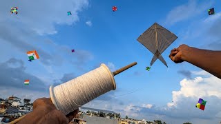 Kite Flying With White Panda 5 Cort Manjha Testing Kite Fighting Kite Cutting Kite