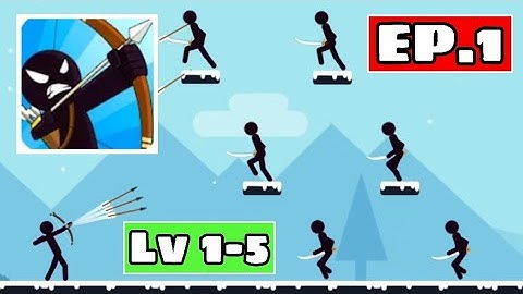 STICKMAN ARCHERY MASTER: ARCHERY PUZZLE WARRIOR ICE WORLD LV 1-5 WALKTHROUGH GAMEPLAY EPISODE 1