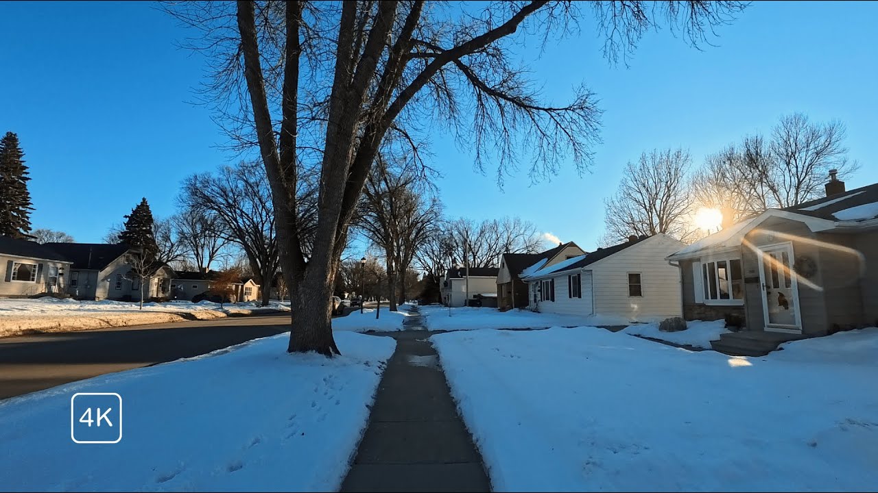 Extreme Winter Walk ❄️ North Dakota Neighborhood | 4K Snow ASMR