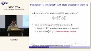 STOC 2026 RPC Workshop Quantum channel tomography optimal bounds Kean Chen