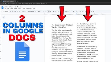 How to Make 2 Columns in Google Docs
