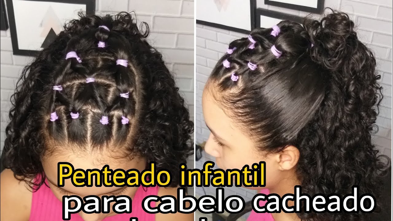 Penteado infantil| Fácil com liguinhas para cabelo cacheado|também para  adolescentes*#104 - thptnganamst.edu.vn