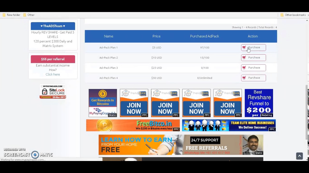 How to Repurchase on Mypayingads.com