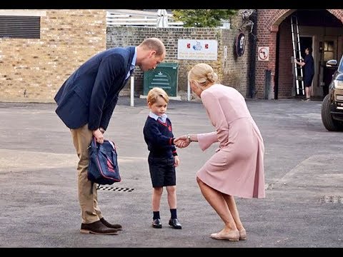 Video: Prince George anländer för sin första dag i plantskolan