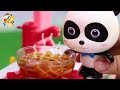 Panda kiki and miumius noodle cooking competition  play dough for kids  kids toys  toybus