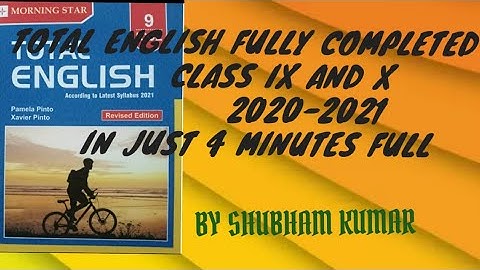 TOTAL ENGLISH CLASS 9 ICSE FULL BOOK SOLUTION IN 4 MINUTES CHALLENGE