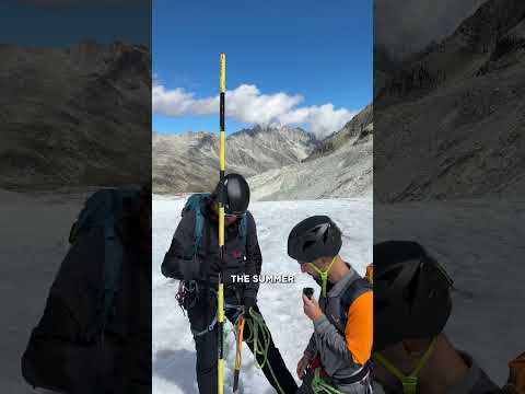 this isn’t just a pole. It represents the amount of ice the Adamello glacier has lost in one year 🧊