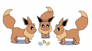 Eevee Evolution - Normal and Shiny Pokemon Transformation Animation
