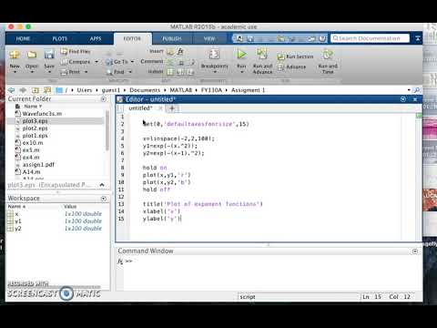 Matlab plot of exponent functions, Assignment 1 (2a) - YouTube