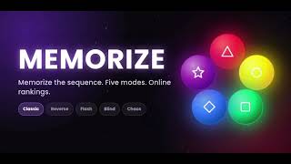 Memorize color & sound sequences. 5 game modes, online rankings.